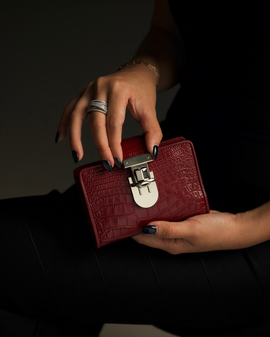 LIAÜ DEEP POCKETS Wallet (Red Croc)