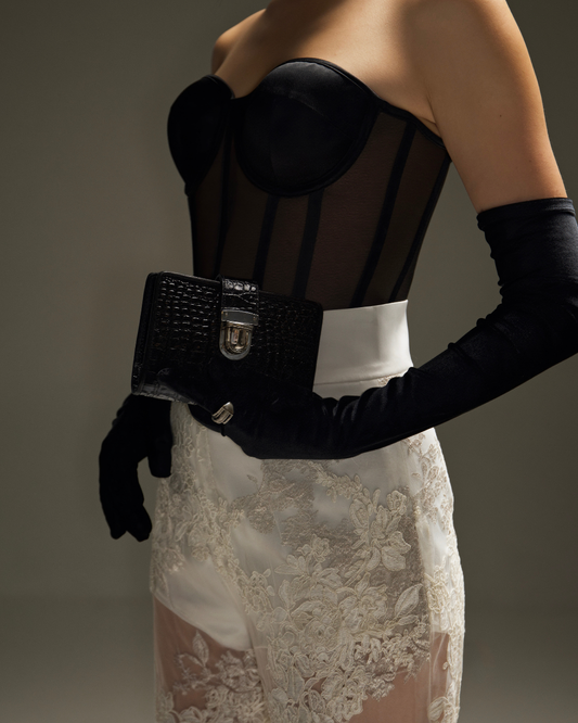 LIAÜ DEEP POCKETS Wallet (Black Croc)